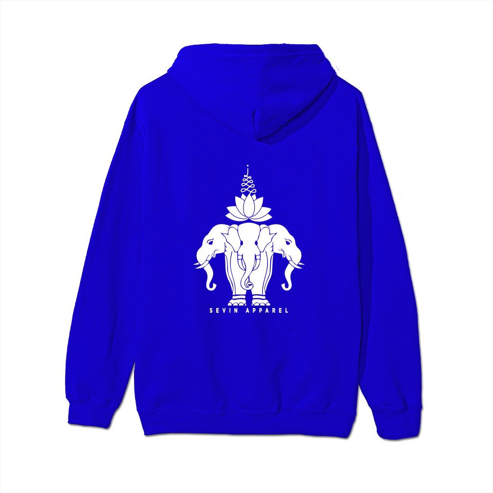 3 Headed Lotus Elephant Zip up Hoodies