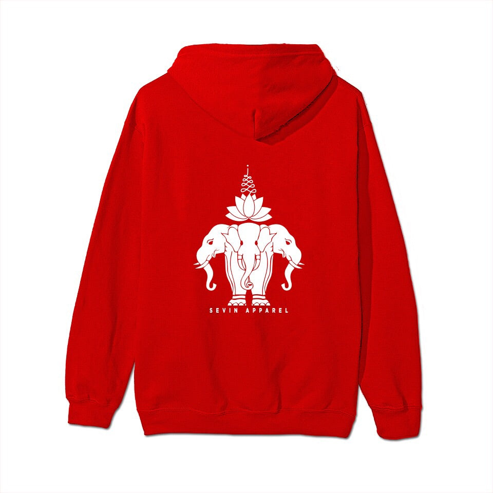 3 Headed Lotus Elephant Zip up Hoodies