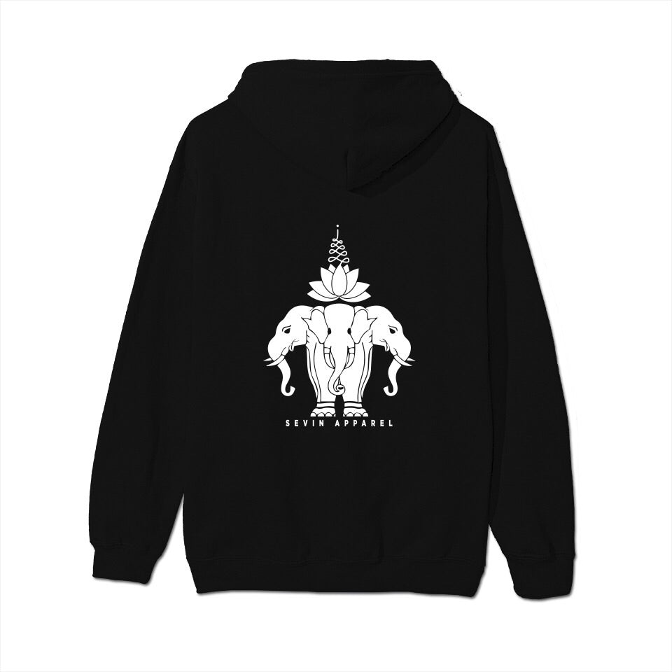 3 Headed Lotus Elephant Zip up Hoodies