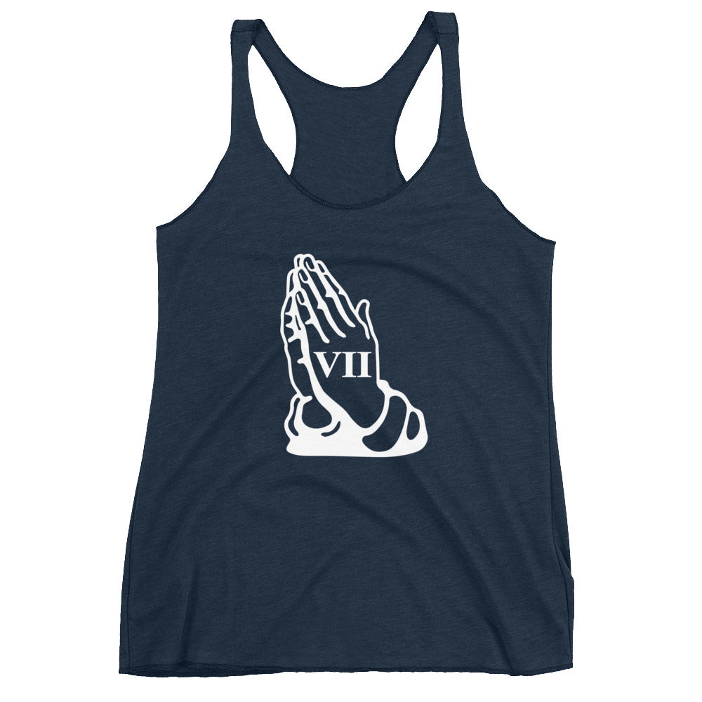 Women's Praying hands Racerback Tri-Blend Tank Top