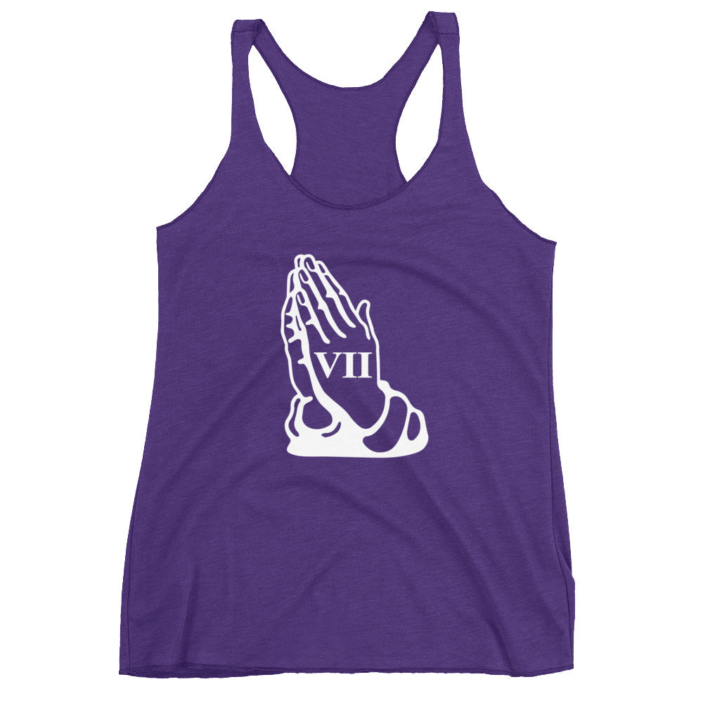 Women's Praying hands Racerback Tri-Blend Tank Top