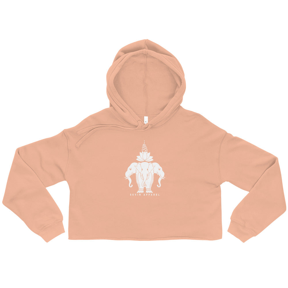 Lotus Elephant Crop Hoodie