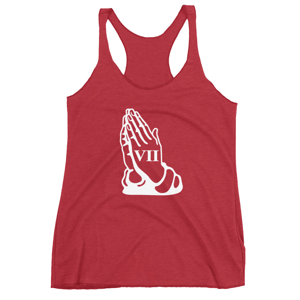 Women's Praying hands Racerback Tri-Blend Tank Top