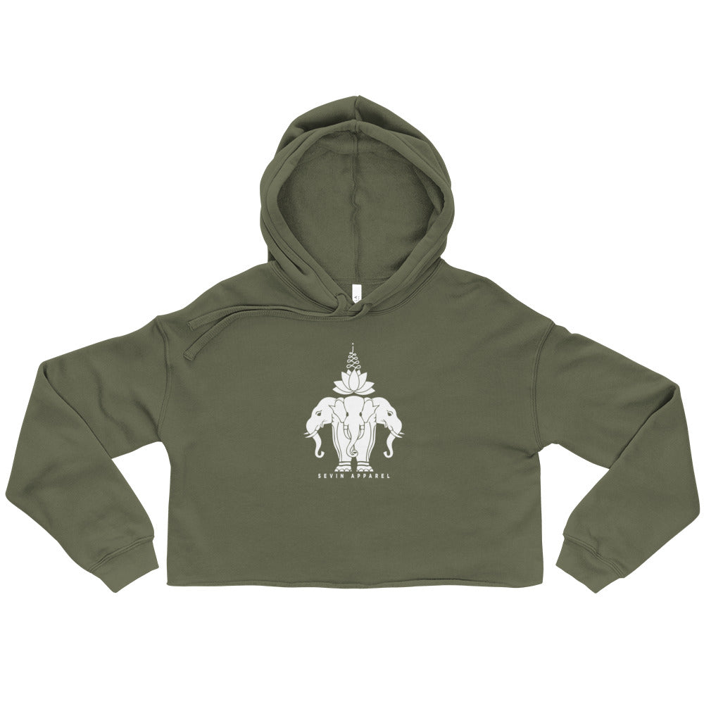 Lotus Elephant Crop Hoodie