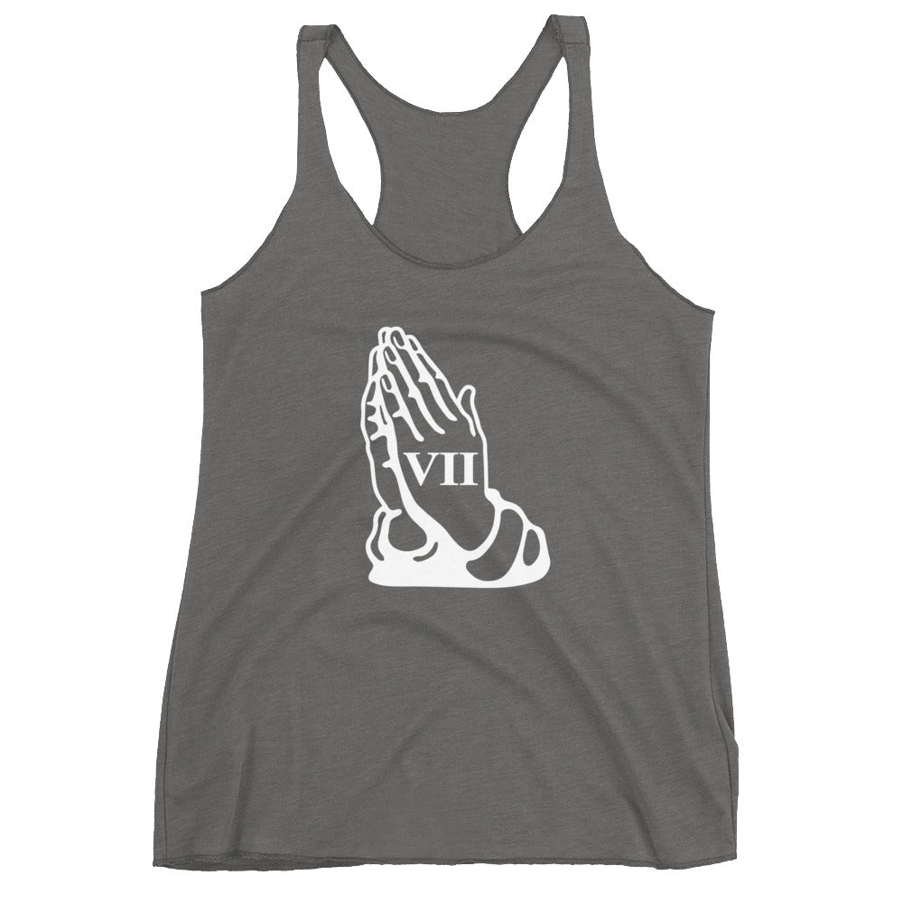 Women's Praying hands Racerback Tri-Blend Tank Top
