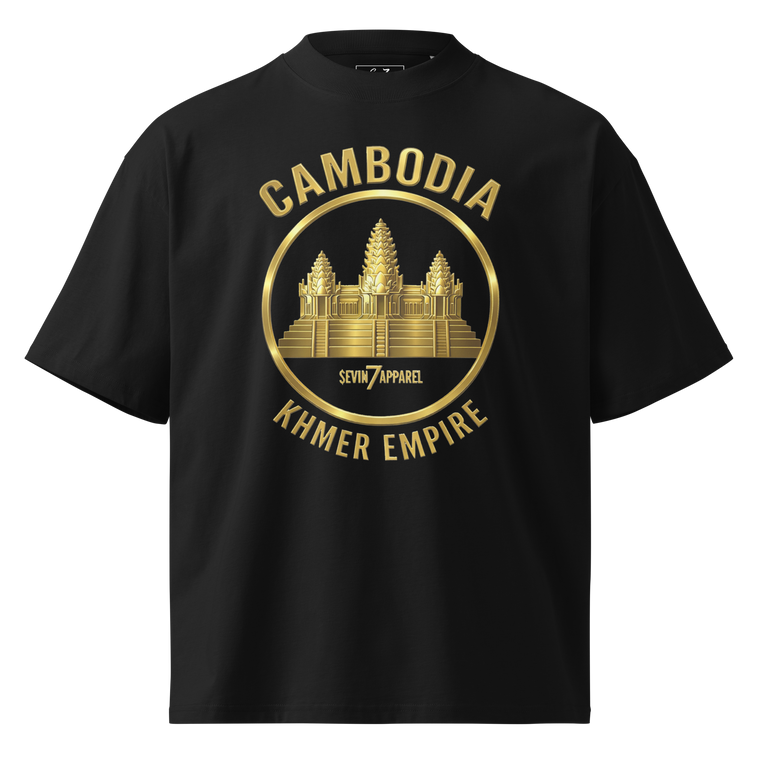 Khmer Empire Gold oversized high neck t-shirt