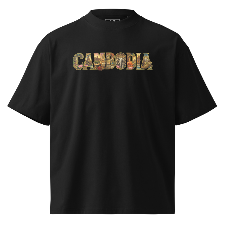 Cambodia Letters oversized high neck t-shirt