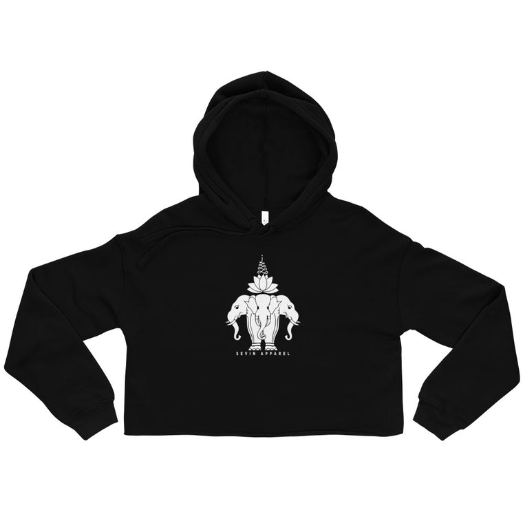 Lotus Elephant Crop Hoodie